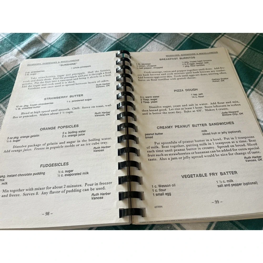 Our Daily Bread Cookbook Recipe Pentecostal Holiness Church Stratford Oklahoma